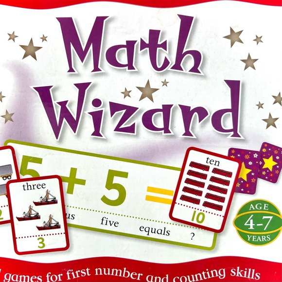 Math Wizard Numbers Counting Card Game Kids Mathematics Learning Flashcards Set - Picture 2 of 15